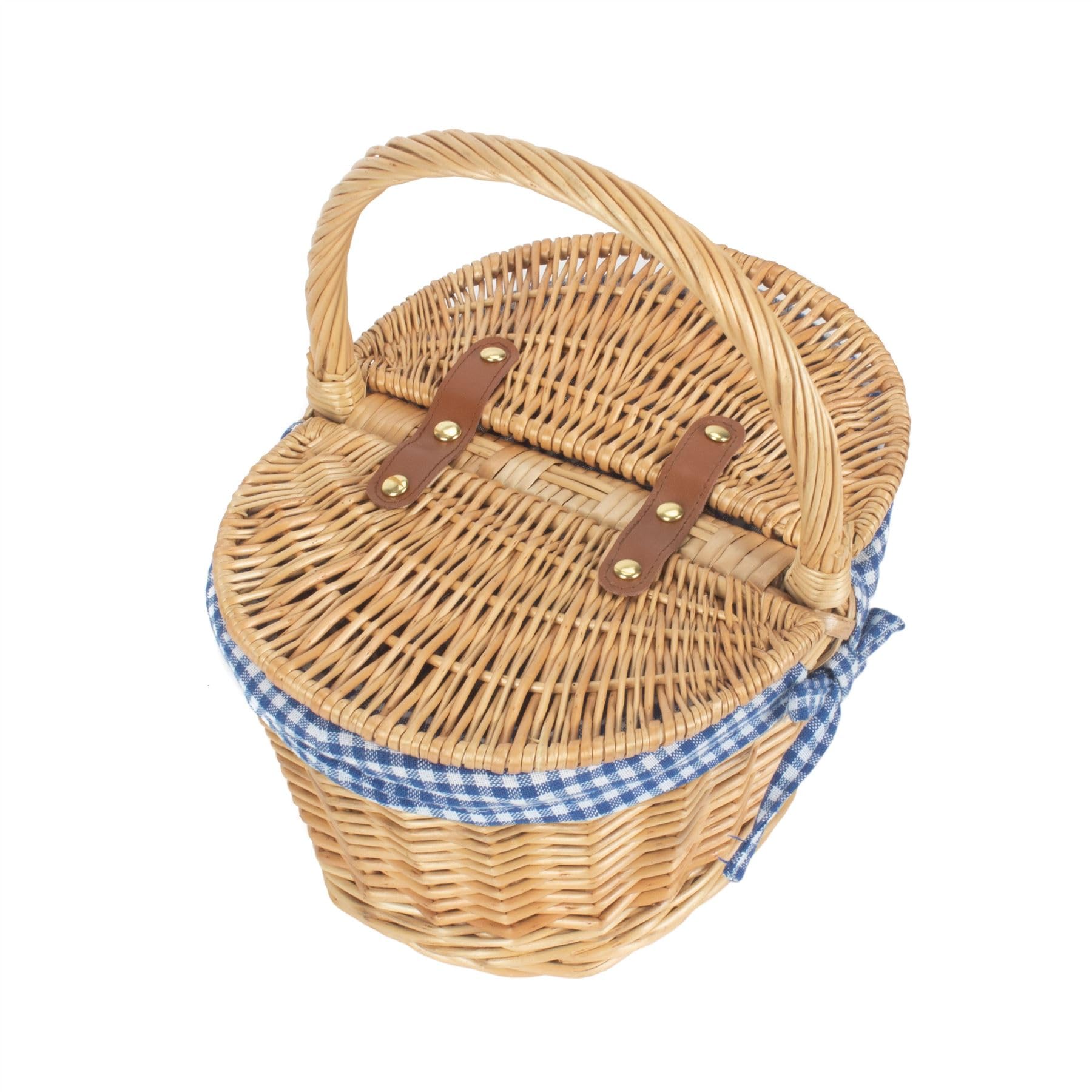 Panier De Pique-nique En Osier Avec Couvercle - Grand Panier Tissé Naturel Pour Rangement Extérieur Ou Cadeau