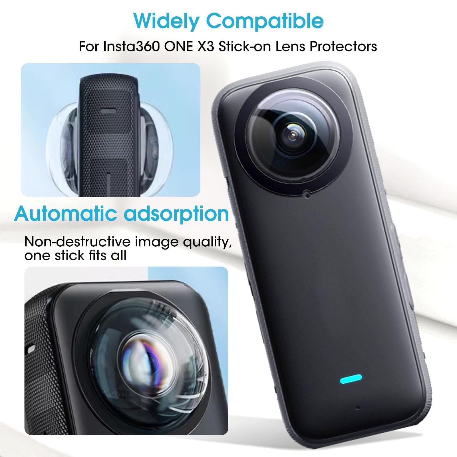2 pellicole protettive Premium per lenti Insta360 X4