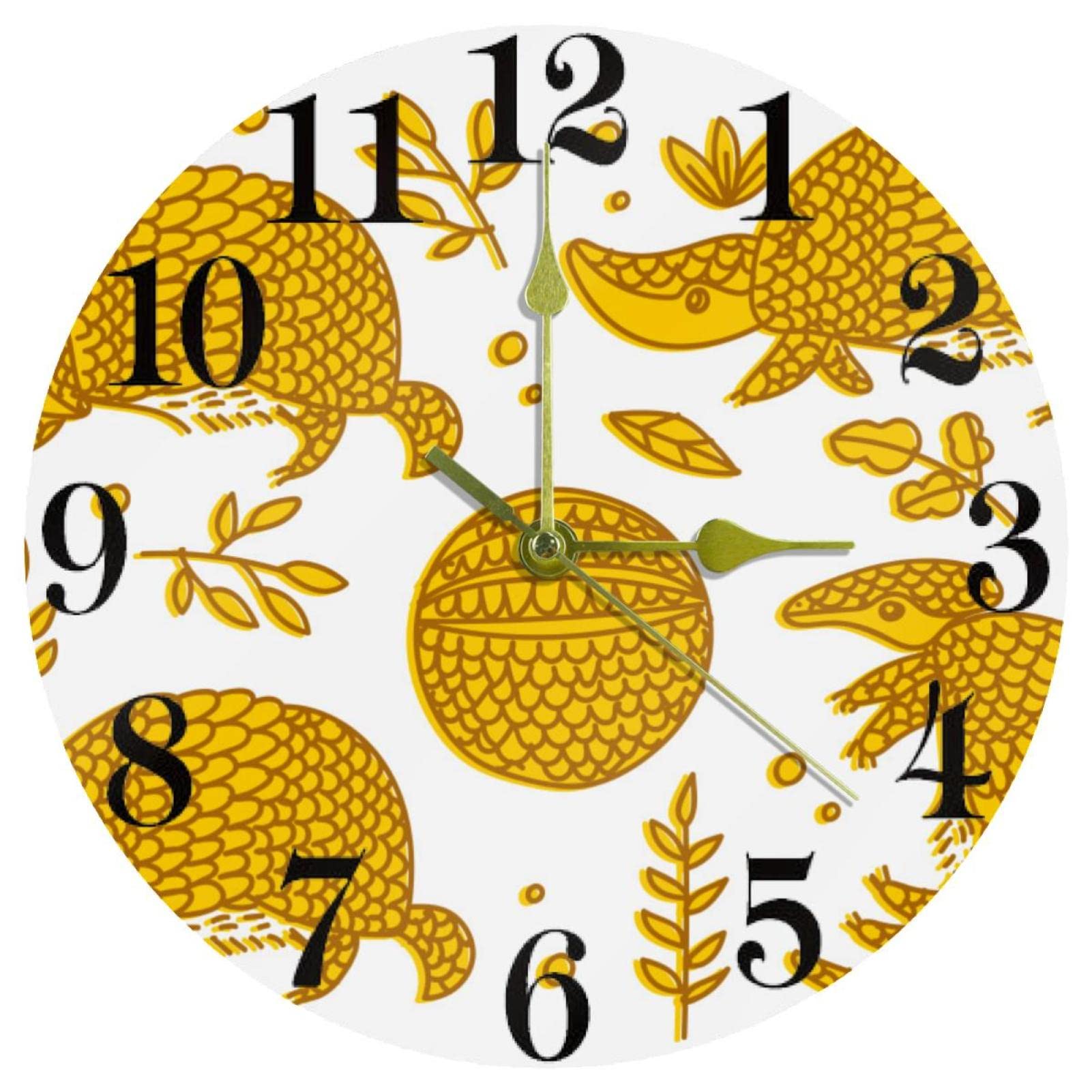 Horloge murale de cuisine Golden Armadillo pour décorer la maison avec élégance