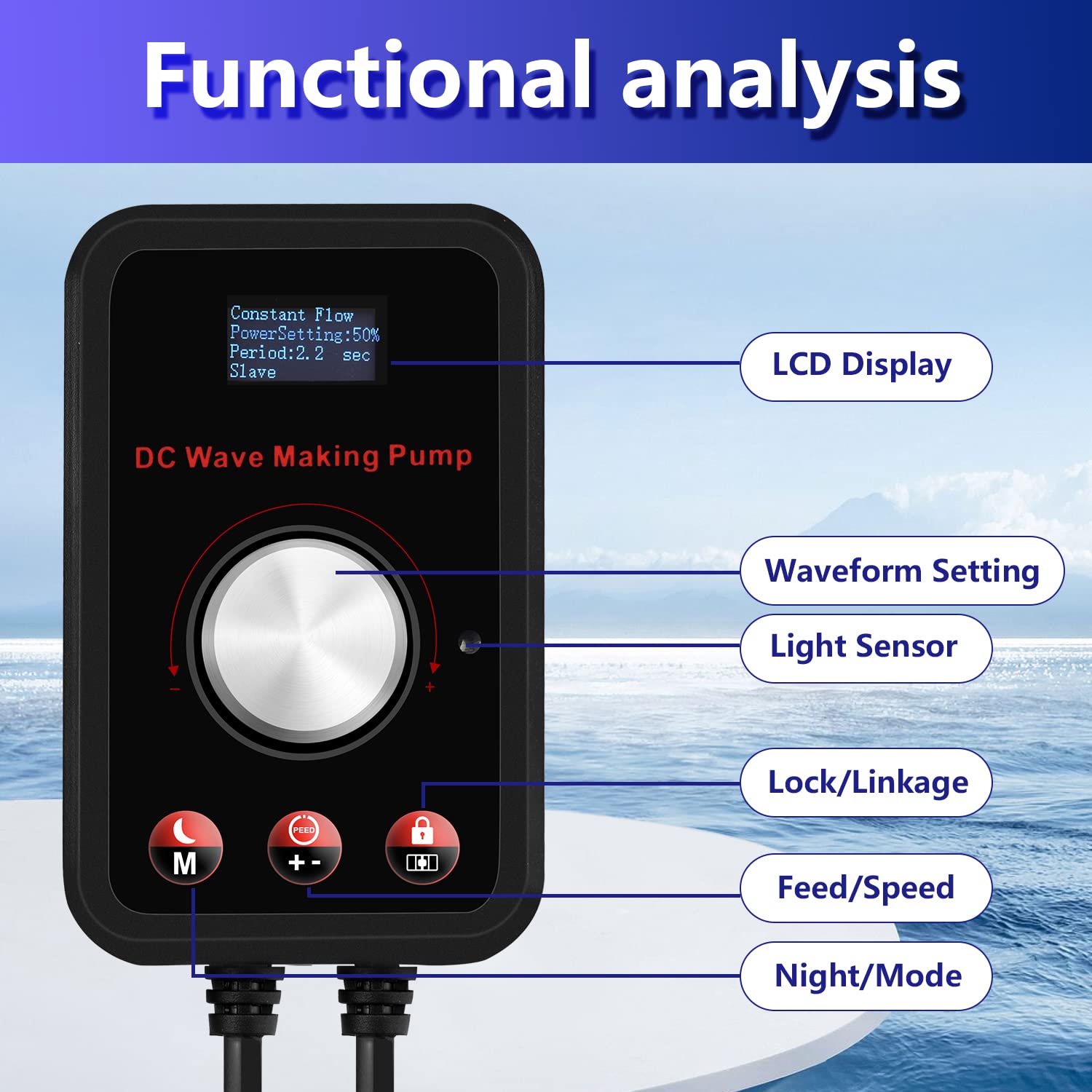 Amazon.com : CONQUERALL 520-2600GPH 15W Wave Maker for Aquarium 