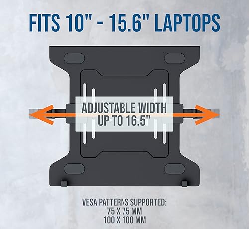Miniatura 3 de MANHATTAN Bandeja de montaje Vesa para laptop, resistente y totalmente ajustable, se adapta a portátiles con ancho de hasta 17 pulgadas, soporte