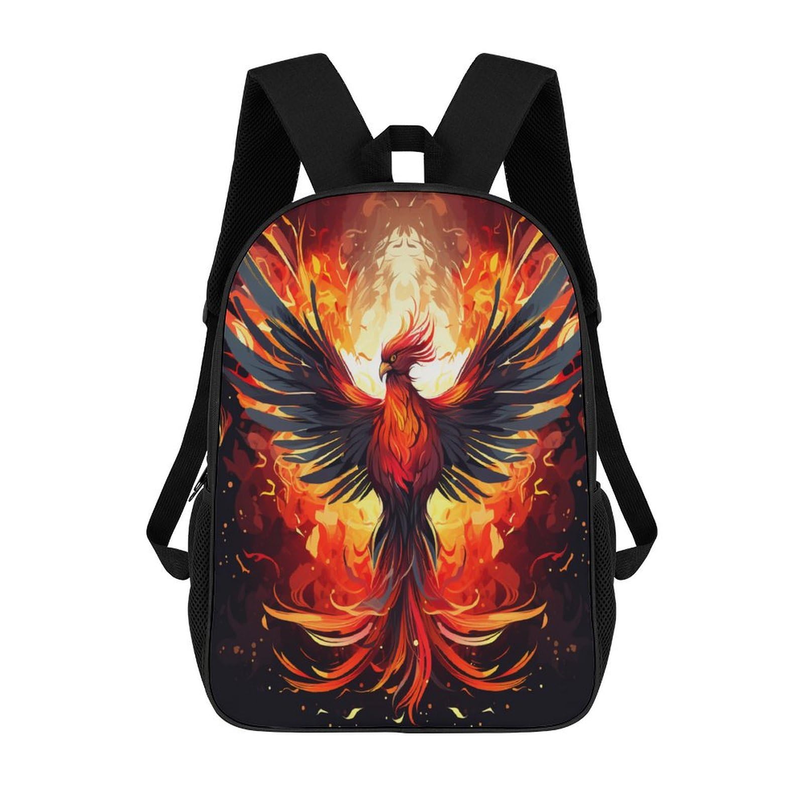 TNFHSOFT Fire Phoenix Backpack Girls 3D School Bags, Children'S Rucksack Toddler Schoolbag, Ergonomic Casual Daypacks Fashion Bookbag Bag 17inch