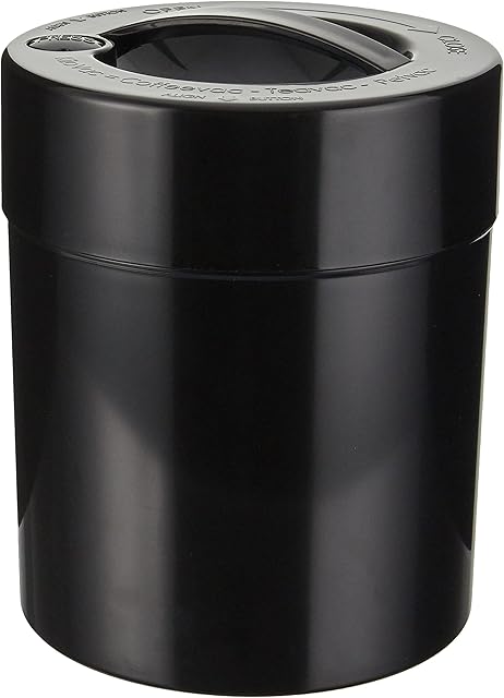 Tightpac America, Inc. Kilovac - 8 oz to 2.5 lbs Airtight Multi-Use Vacuum Seal Portable Storage Container for Dry Goods, Food, and Herbs - Solid Black Body/Cap
