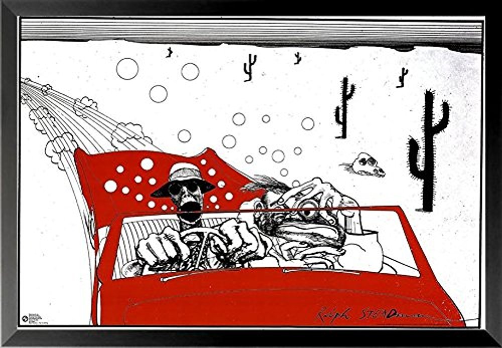 buyartforless FRAMED Hunter S. Thompson Fear and Loathing By Ralph Steadman 36x24 Art Print Poster