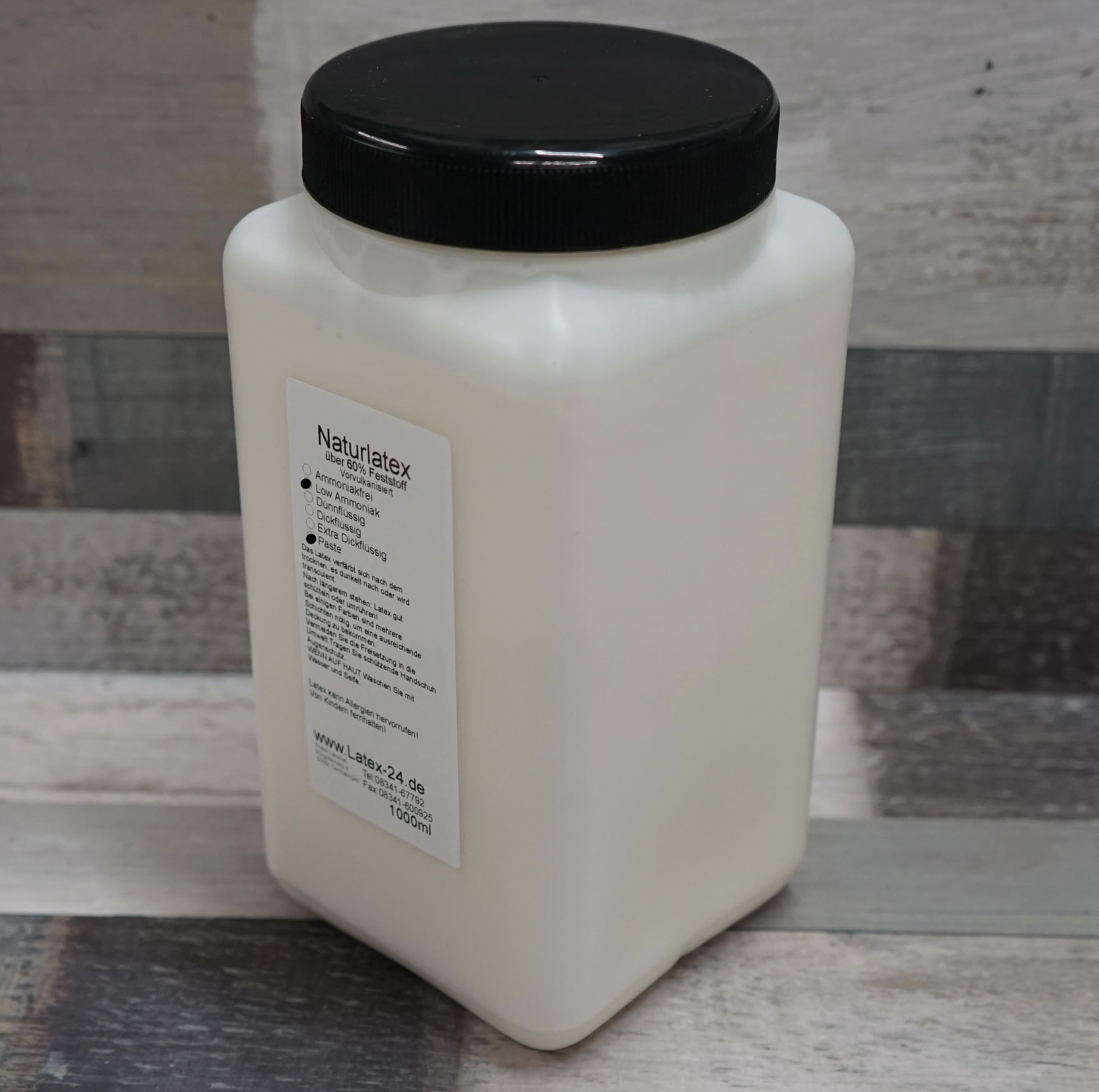 Latex-24 LatexPaste Ammoniakfrei, 1Liter, Semi-Transparent, Paste für Formenbau und Spachteln, Abformen