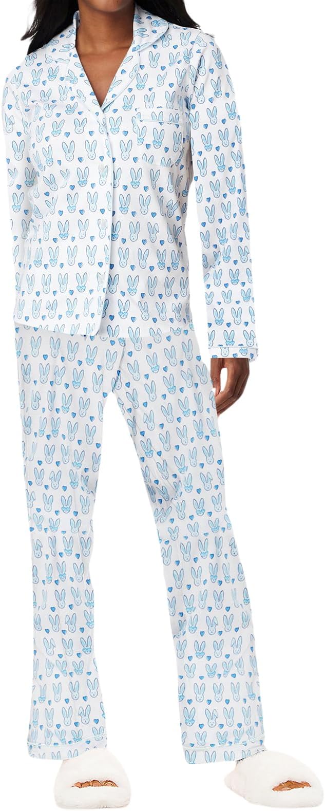 Women Y2k Preppy Pajamas Set Monkey Print Button Down Easter Sleepwear Set Ugly Preppy Loungewear Pjs For Jammies Slumber Party