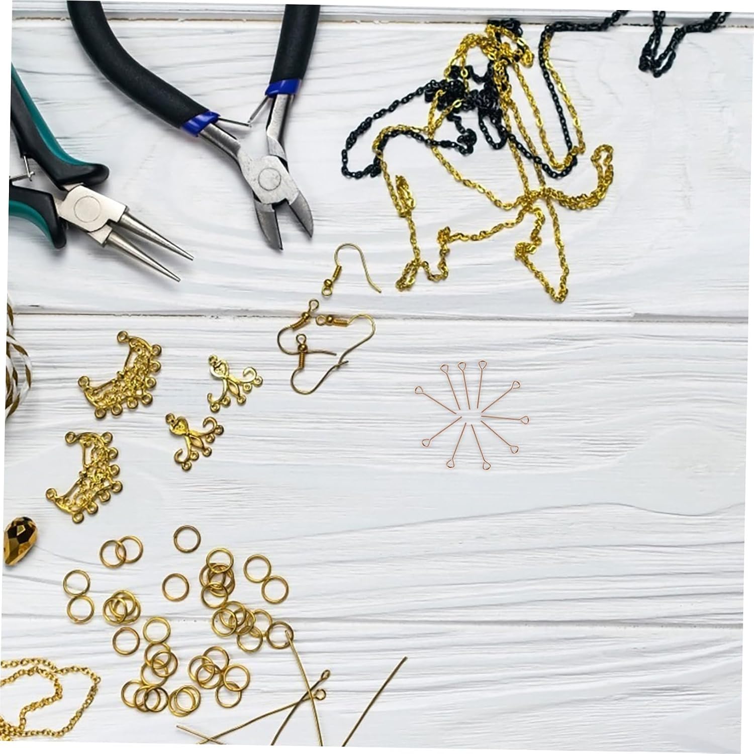 TEHAUX 10pcs Metal Eye for Jewelry Making Necklace Bracelet Supplies Rose Gold for Crafting Earrings and Accessories