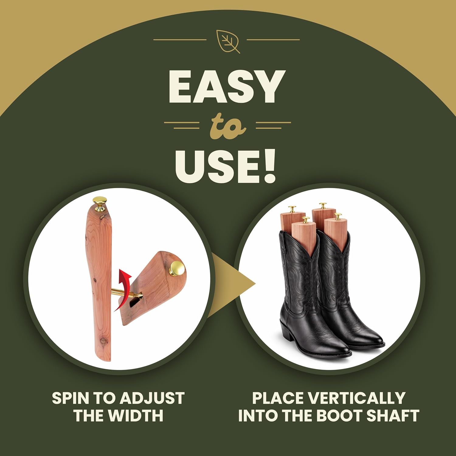 Boot Shapers for Tall Boots, Cedar Wood Boot Tree Shaft Shaper, Calf Stretcher Insert Fillers for Men & Women