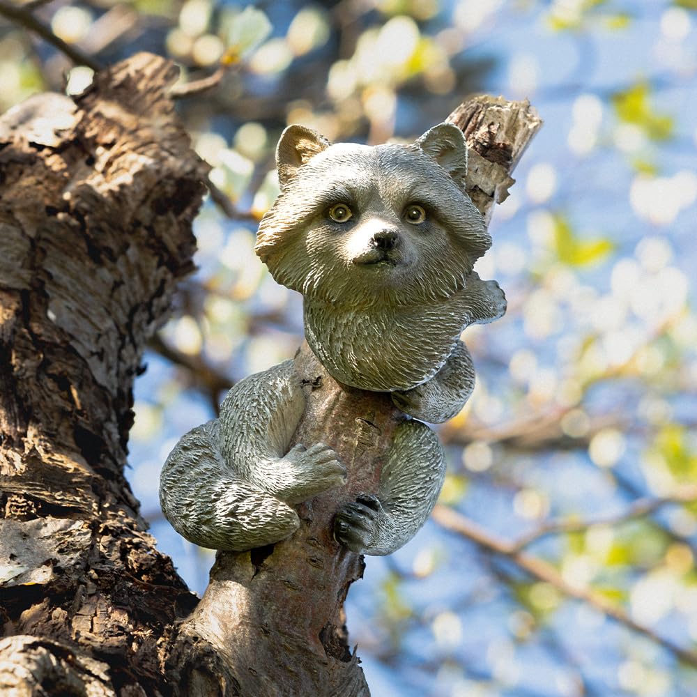 Garden Mile® - Decoración para árbol de jardín, elemento decorativo con diseño de animal agarrado a un árbol, esculturas para jardín, decoración del hogar