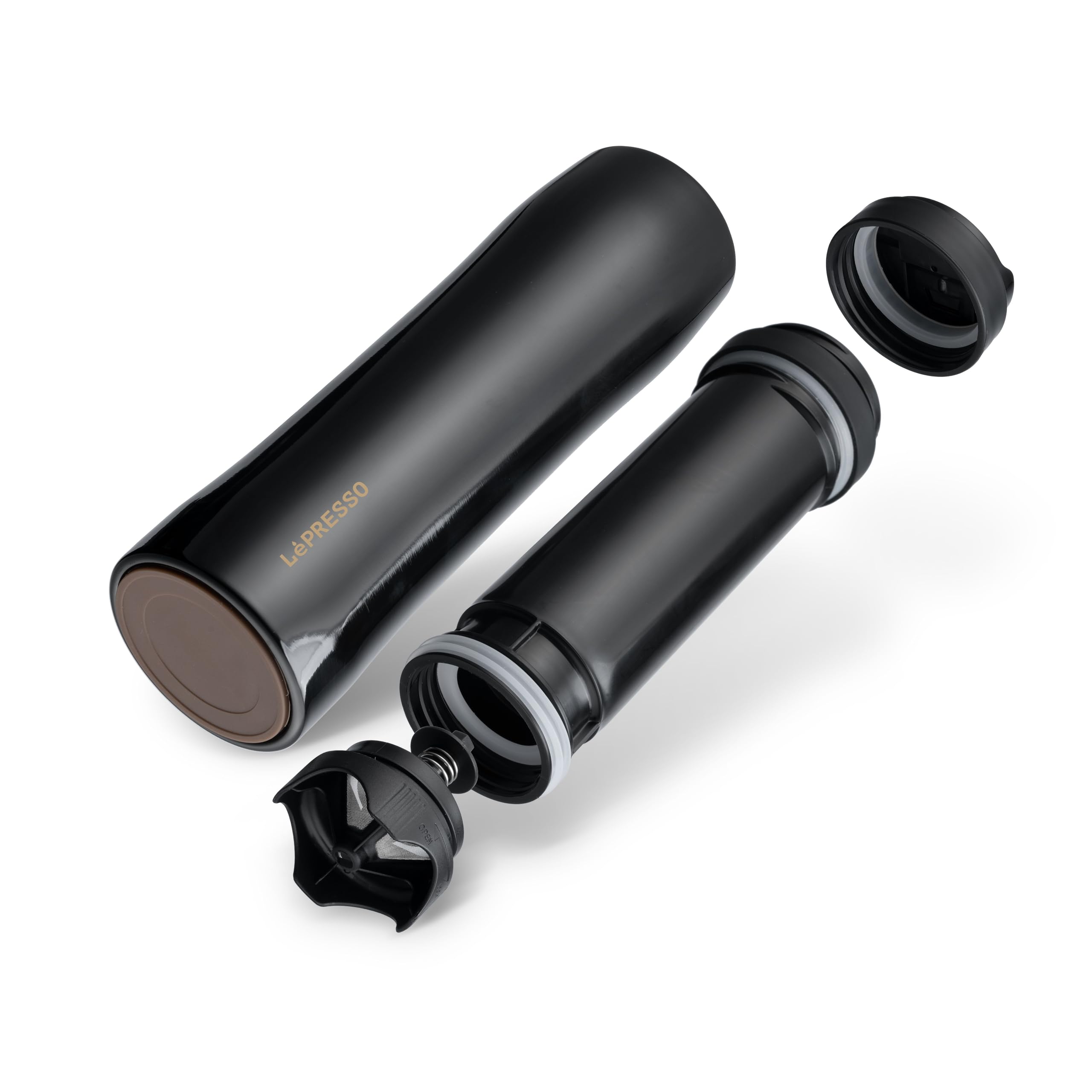 LePresso Stainless Steel Portable French Press - Black