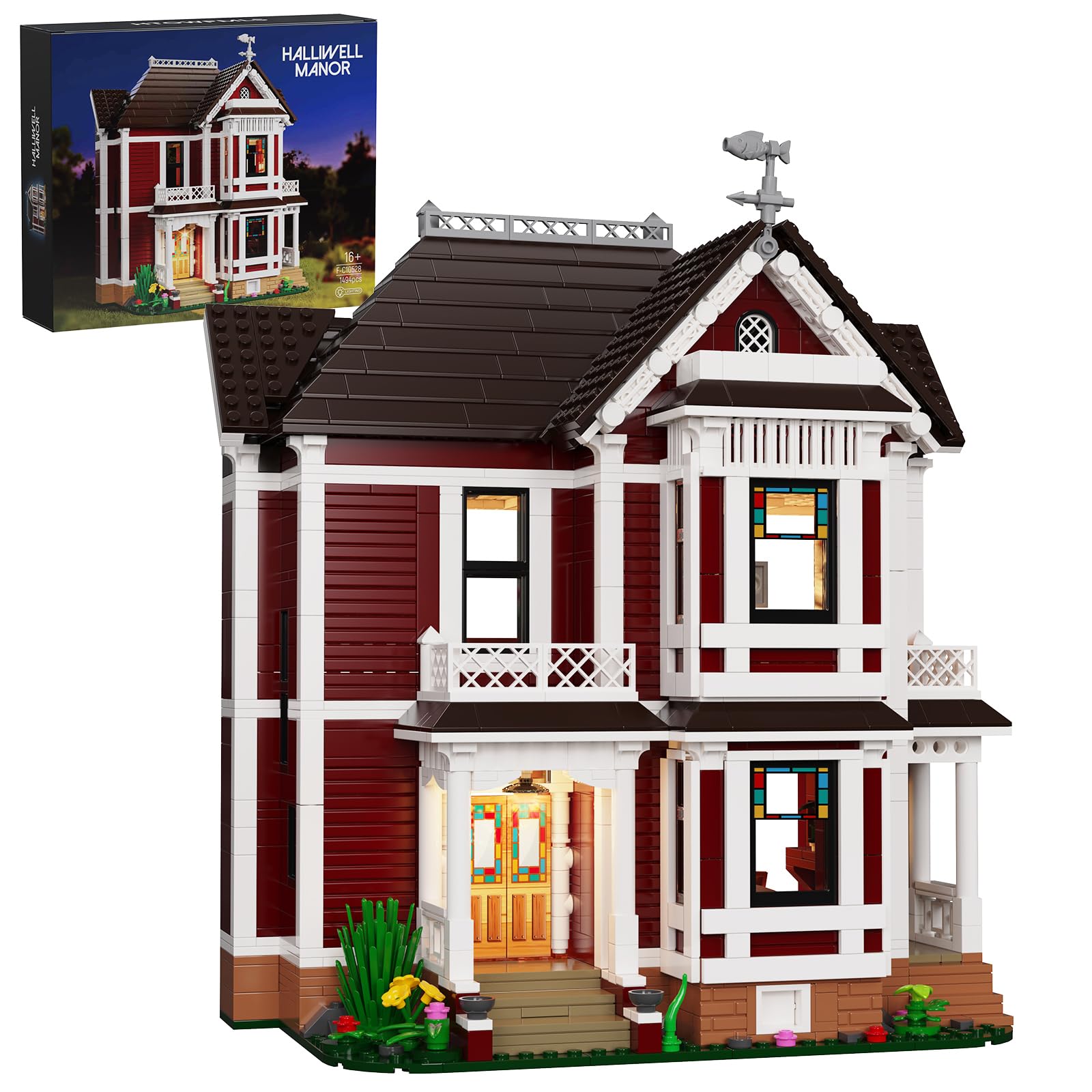 Charm Magic House Halliwell Manor Horror House Building Set, Family Movie Witch House Blocks Toy Kit Compatible with Lego, Gift Decor and Collectible Set for Adult Women