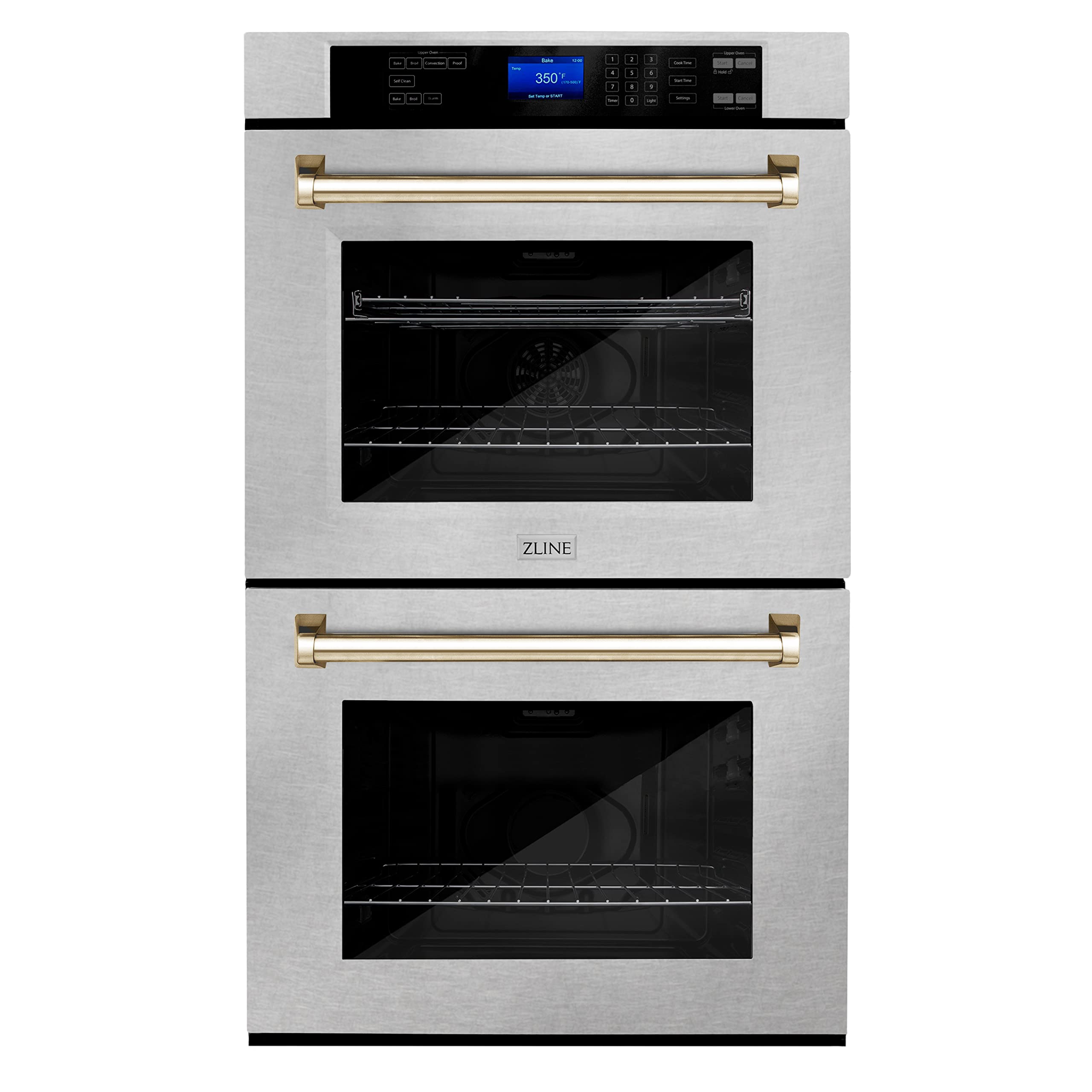 ZLINE 30" Autograph Edition Double Wall Oven with Self Clean and True Convection in Fingerprint Resistant Stainless Steel and Gold (AWDSZ-30-G)