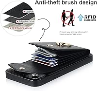 Vista 4 de Asuwish Funda de teléfono para iPhone 14 de 6.1 pulgadas con protector de pantalla de vidrio templado y anillo de bloqueo RFID, tarjetero