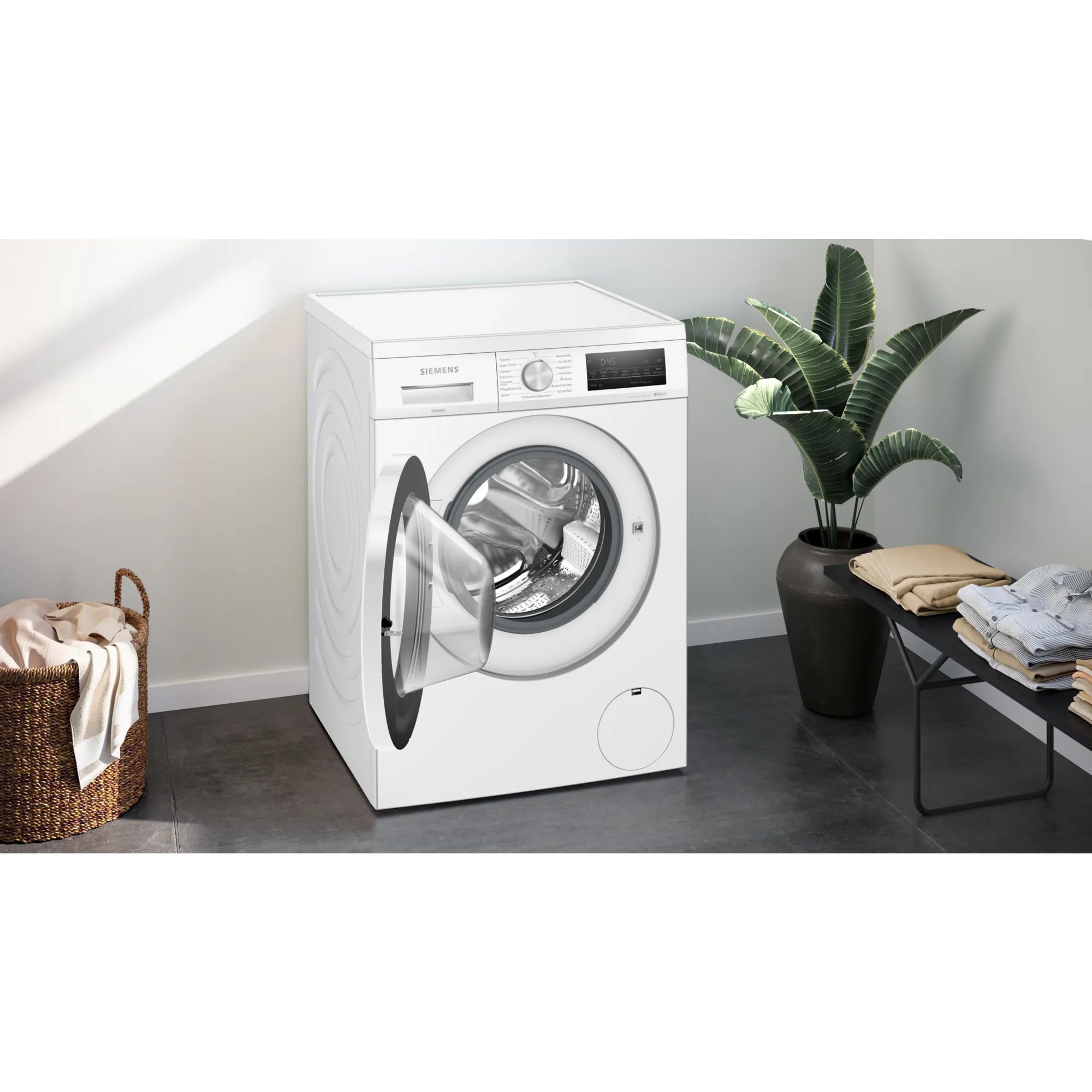 Siemens WU14UT42, iQ500 Machine à laver 9 kg, 1400 tr/min, encastrable, extra économe en énergie et silencieuse, varioSpeed pour programmes plus courts, écran LED, programme extérieur, fonction de
