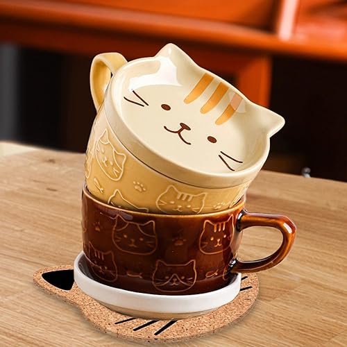 Miniatura 7 de Regalos para mujeres, tazas de café Kawaii con tapas, regalos de Navidad y cumpleaños para niñas, amigos, niños, hombres, esposa, mamá, abuela,