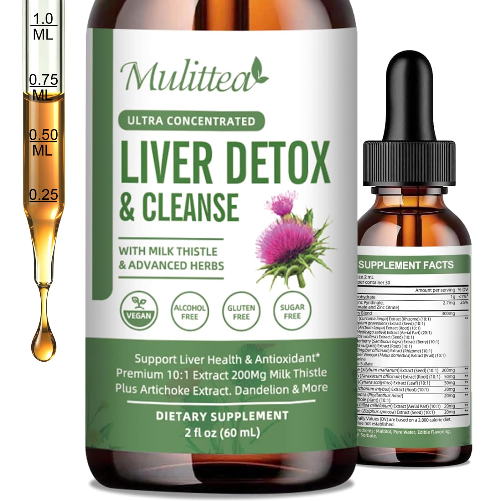 Liver Health & Lymphatic Drainage Drops with Milk Thistle & Artichoke -60ml
