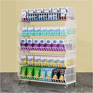 Supermarket Display Snack Rack for Shop, Large 5 Tier Iron Marketing Stand/ Wire Storage Rack Retail Shelf for Potato Chip Drinks Toys, Drugstores Organizer Holder ( Color : H140CM/55IN , Size : L90cm