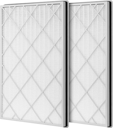 Paquete de 2 filtros de repuesto HE601 HEPA aptos para purificador de aire Shark HE600 HE601 HE602 modelos de 6 ventiladores, H13 Premium 3 en 1