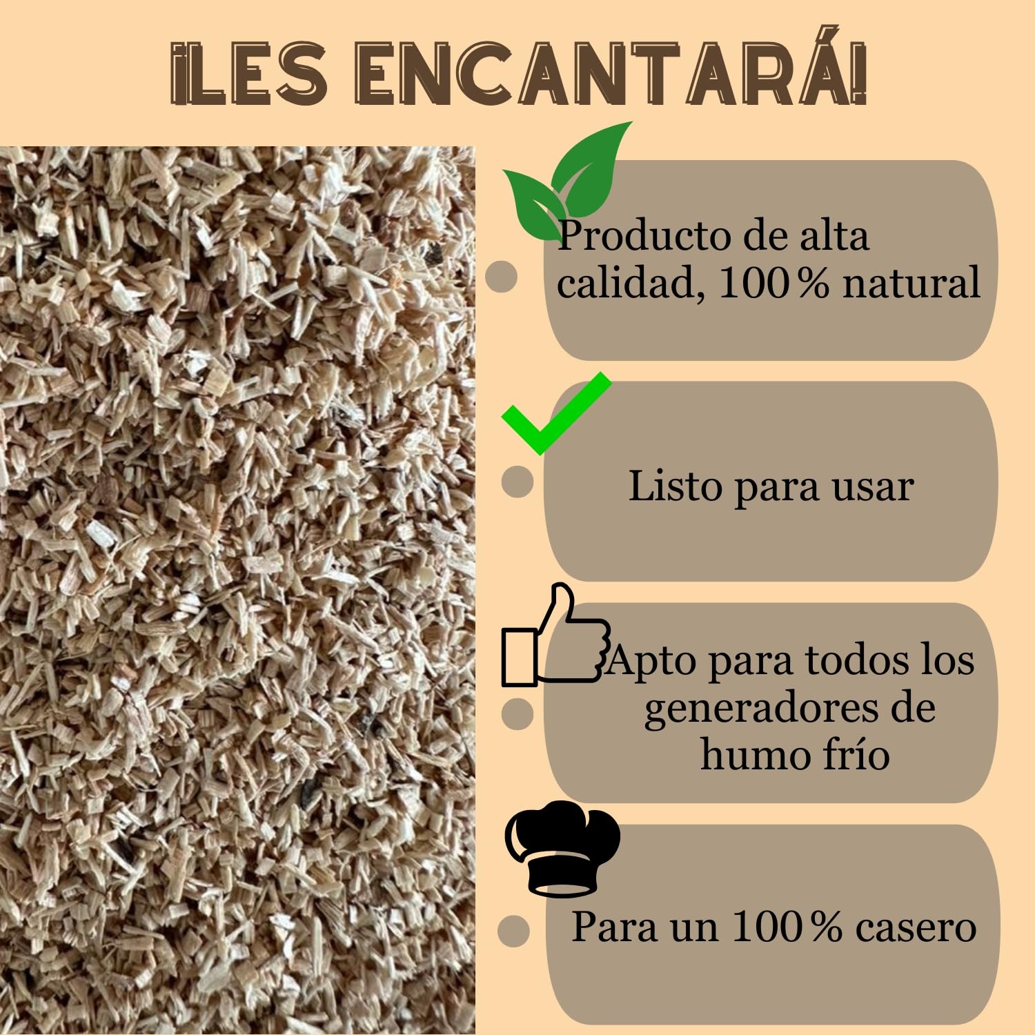 Serrín de Haya 9 kg para Ahumado en Frío – 100% Natural – Ideal para Carne, Pescado, Barbacoa – Compatible con Generador de Humo – Guía en PDF Incluida | 100% natural. Ideal para pescado, carne, queso. Granulometría 0,5-1 mm. Acondicionado en Francia. Guí