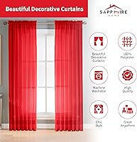 Vista 129 de Sapphire Home - Paneles de cortina (2 unidades), cortinas translúcidas de 54” x 84” (108” de ancho en total), paneles de gasa para dormitorio, sala