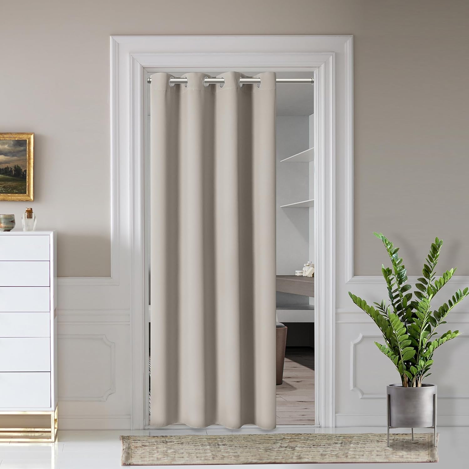 Amazon.com: AOSKY Door Curtains for Doorway Privacy, Beige Grommet ...