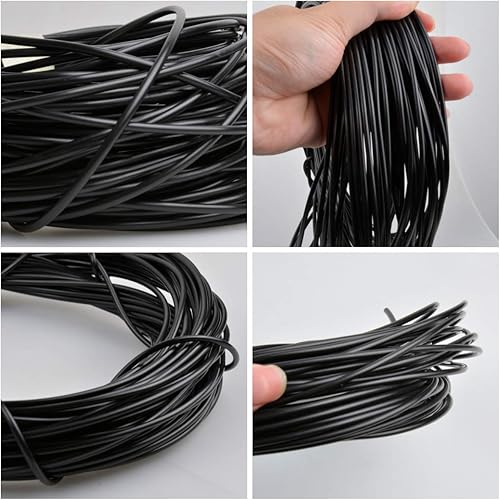 Miniatura 8 de Queenbox Material de tejido de ratán sintético de 17.64 oz (229.7 ft), 0.118 in de ancho, ratán de plástico redondo sólido de polietileno para