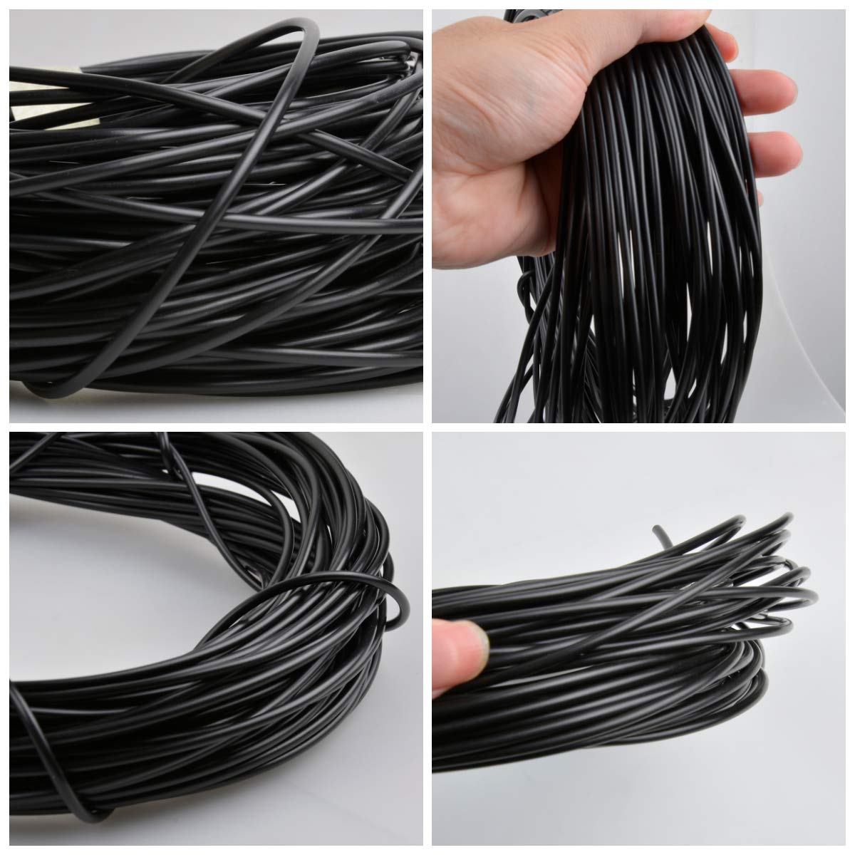 YebiO 500G (70M) Gradientowe Płaskie Tkanie Rattanu, Szerokość 8Mm Syntetyczny Rattan Naprawa Dzianina Materiał Plastikowy Rattan Dla Majsterkowiczów Handmadeniture Krzesło Kosz Stołowy/Black/Round/3M