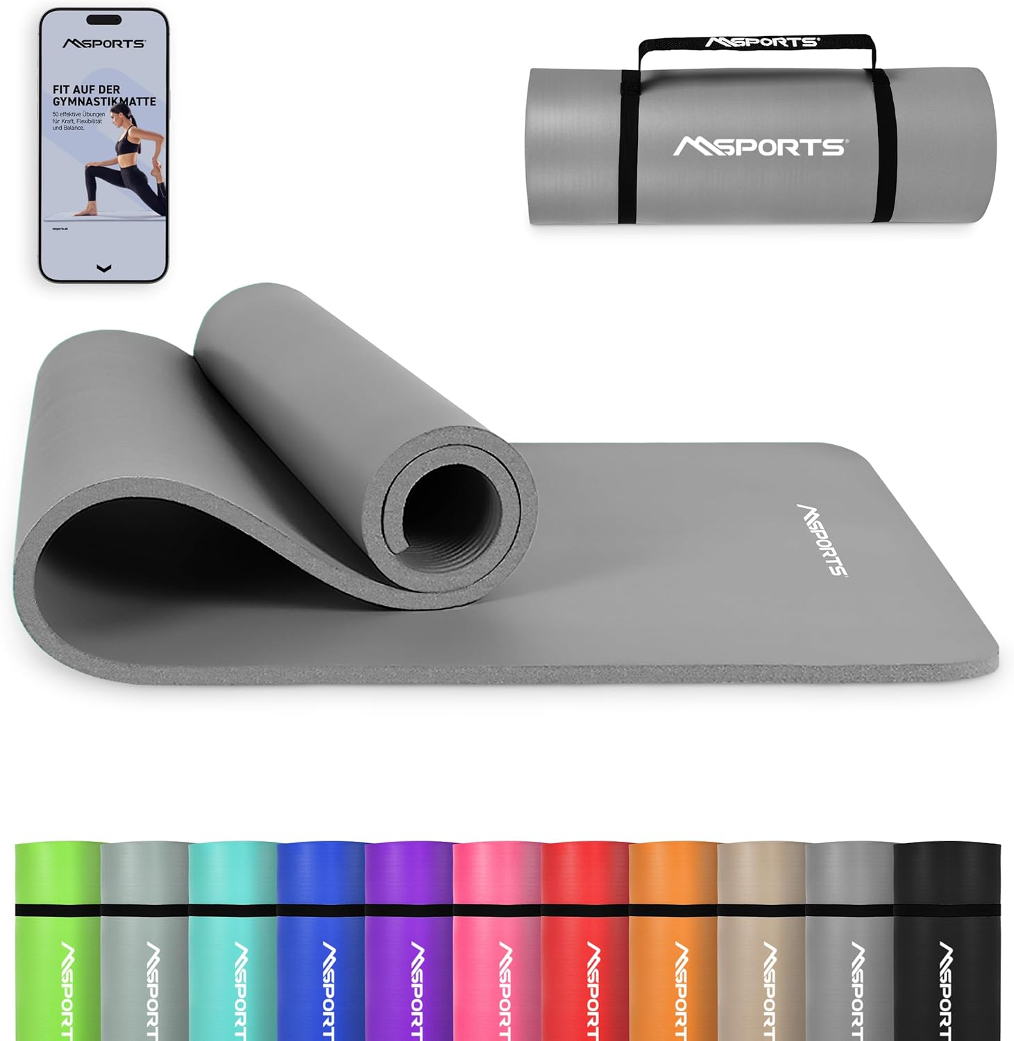 Yoga Mat Premium Non Slip Thick – Extra Comfortable Exercise Mat for Home Workouts, Pilates, Stretching & Gym – Cushioned NBR Foam, Gym Mat with Strap, for Women & Men
