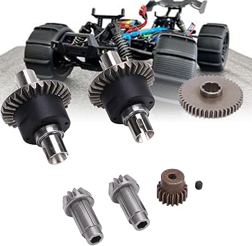 POENVFPO RC Differential Gear Set, High Hardness Metal Differentials for SCY 16101/16102/16103 1/16, Suitable for Model Cars, Remote Control Vehicles, Electric Toys, and Hobbyists.