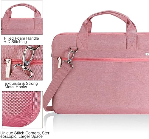 Miniatura 5 de Voova Bolsa para laptop de 13 a 14 pulgadas, funda protectora de 360 para laptop con correa para el hombro compatible con MacBook Air 13, MacBook