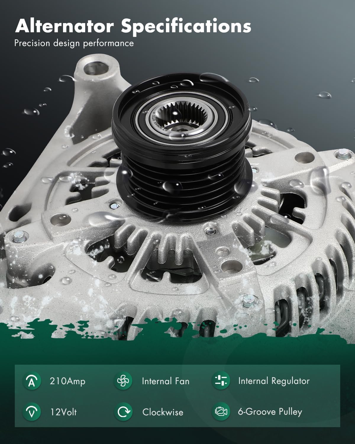 SCITOO Alternator Fits for BMW 228i 14-16, 320i 13-18, 328i, 428i xDrive, 528i, X1, X3, Z4, L4 2.0L - 12V 210Amp CW 6-Groove Pulley, Replace OE 14204 104210-6400 12-31-7-605-061