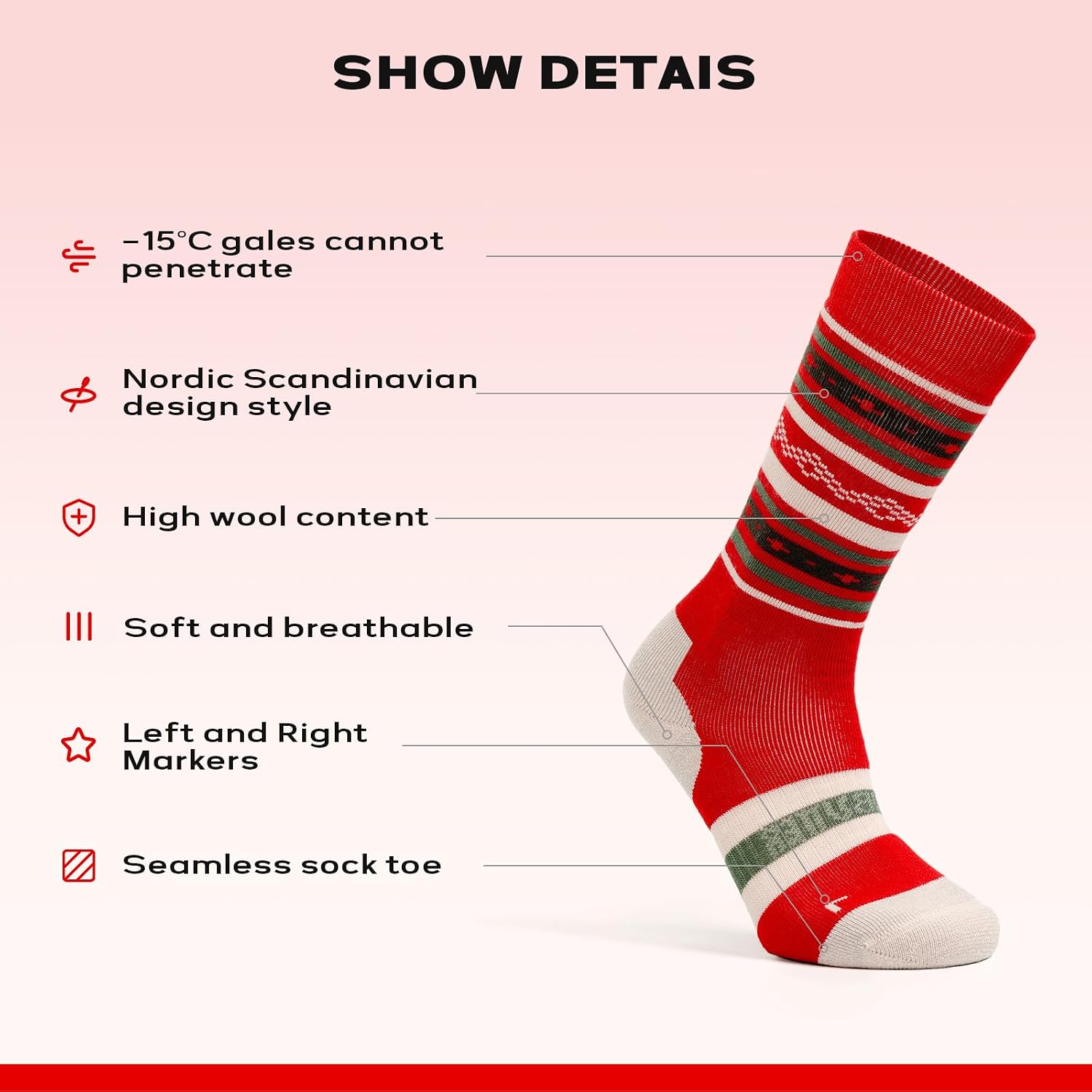 Women's Skiing & Snowboarding Socks,Warm and Breathable Merino Wool Women's Athletic Socks