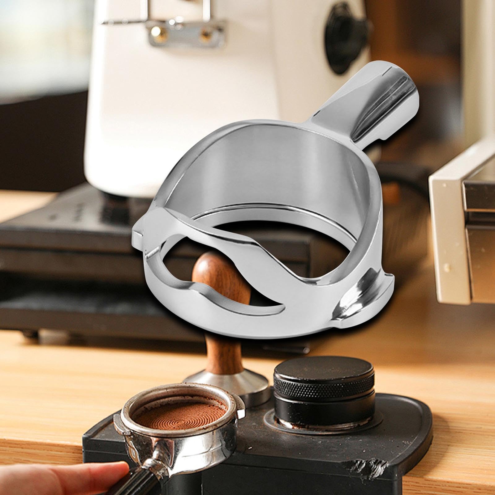F Fityle Piezas de repuesto de portafiltro sin fondo de 58mm, accesorios, cabezal de grupo de portafiltro para máquinas de café expreso E61, suministros para, Sin fondo