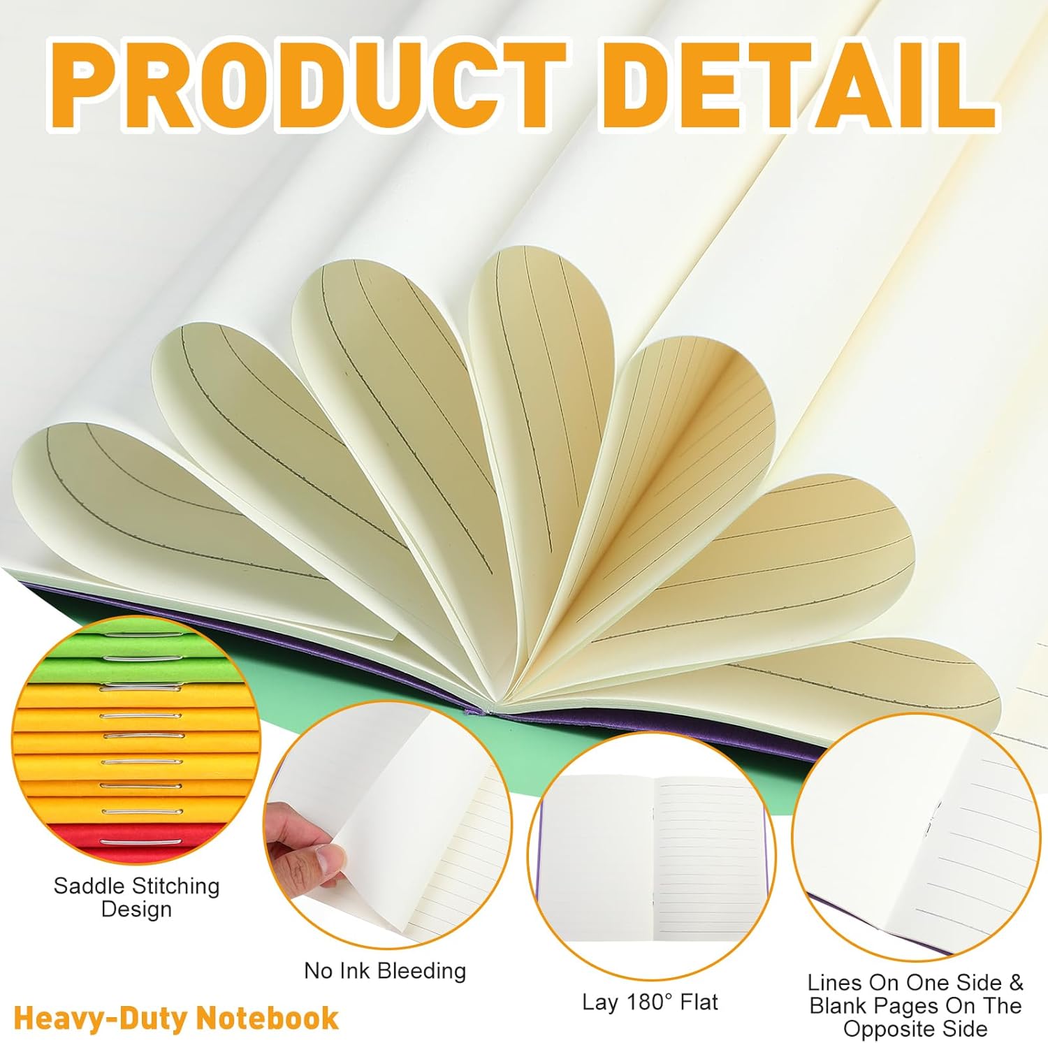 Mimorou 36 Pcs Mini Notebooks for Kids to Write Stories Bulk 4" x 5.7" Small Sketch Book Pad Colorful Unlined Journal Pocket Notepads for Kids Students School Drawing(Lined and Blank) - Image 3