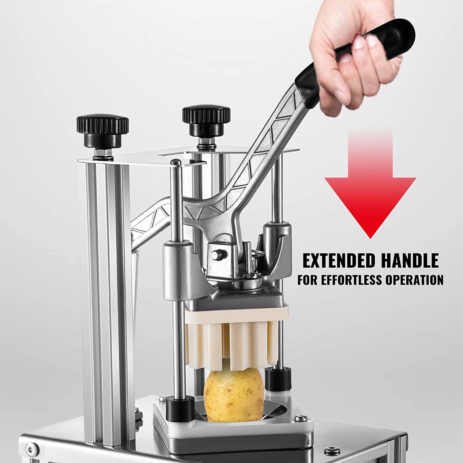 Affettatrice per patate, resistente, manuale, con base antiscivolo, design a forza verticale, 5 kg, in acciaio inox, per ristoranti e uso domestico