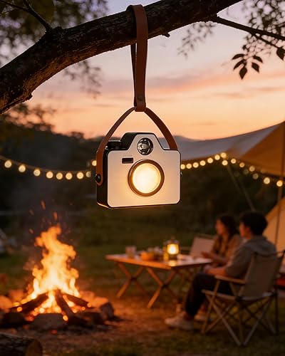 Luces LED de camping portátil, luces a pilas, brillo y color ajustables, linterna recargable con magnética, IPX5 impermeable, luces de tienda de