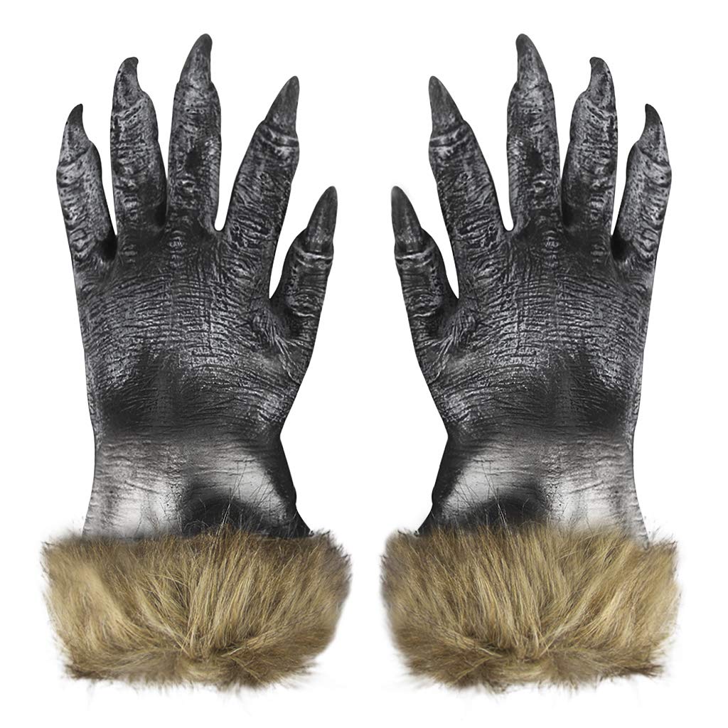 Laxte Skull Gothic Grim Reaper Skeleton Gloves - Werewolf Halloween Costume Monster Hands - Horror Bone Gloves — image 1