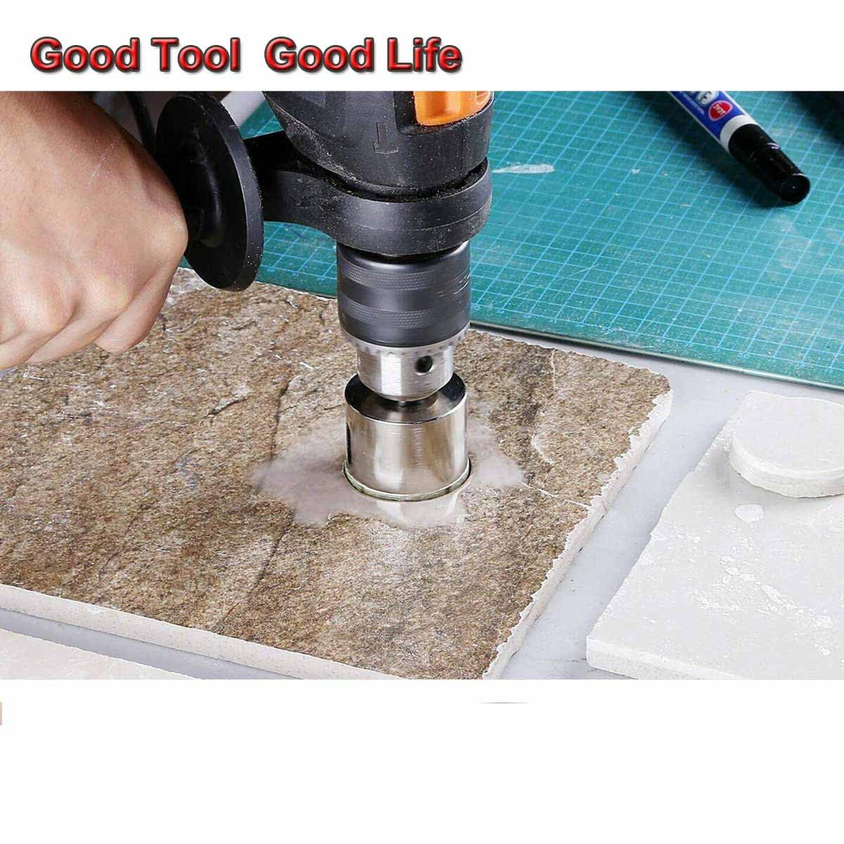 UPTODATETOOLS 8Pcs Diamond Coated Drill Bits Hole Saw Set,Heavy Duty Hole Saw Kit for Glass Ceramic Tile Marble Ceramics Bottles (6mm-20mm) 1