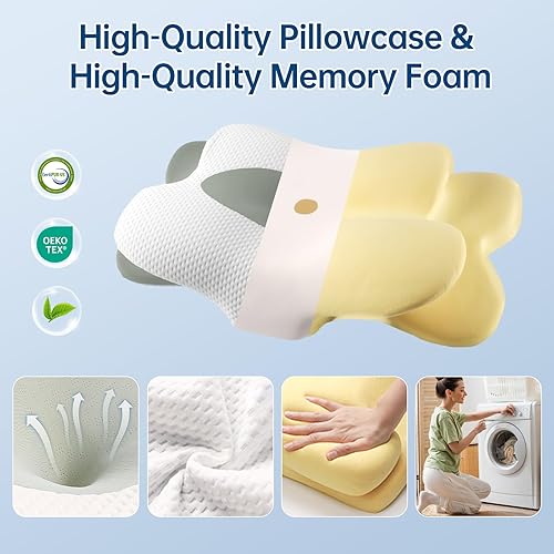 Miniatura 6 de Almohada cervical cervical para dormir, almohada ergonómica para dormir de lado para soporte de cuello, almohadas de espuma viscoelástica de alta