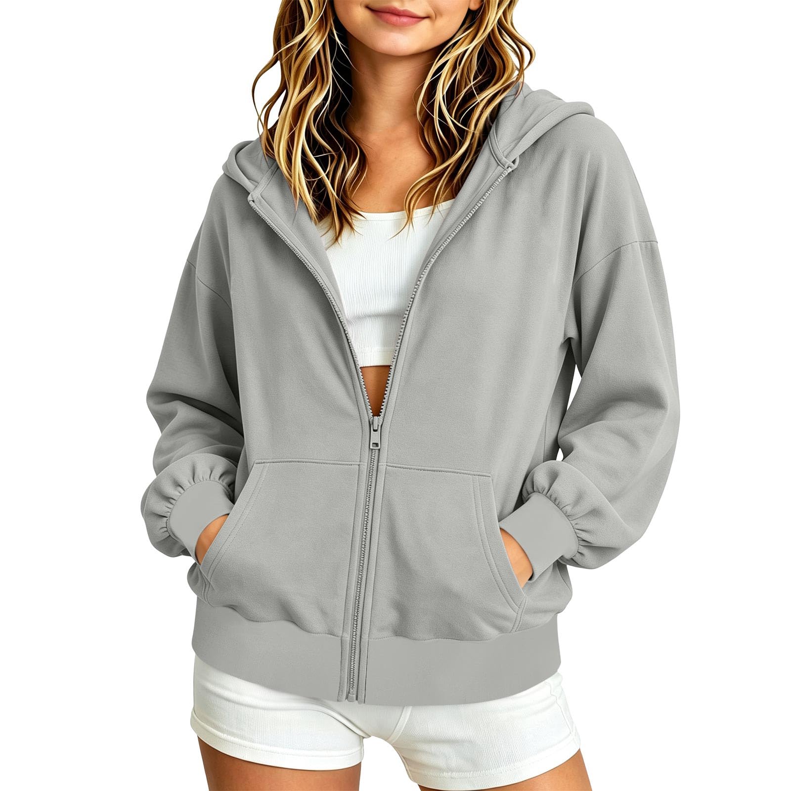Hoodie Ragazza Con Zip E Tasca Felpata Felpa Con Cappuccio Bambina Comoda