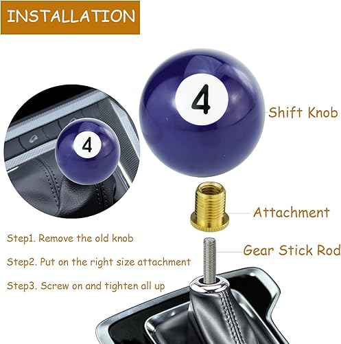 Miniatura 2 de Pomo de palanca de cambios de resina para la mayoría de los vehículos automotores manuales (morado 4)