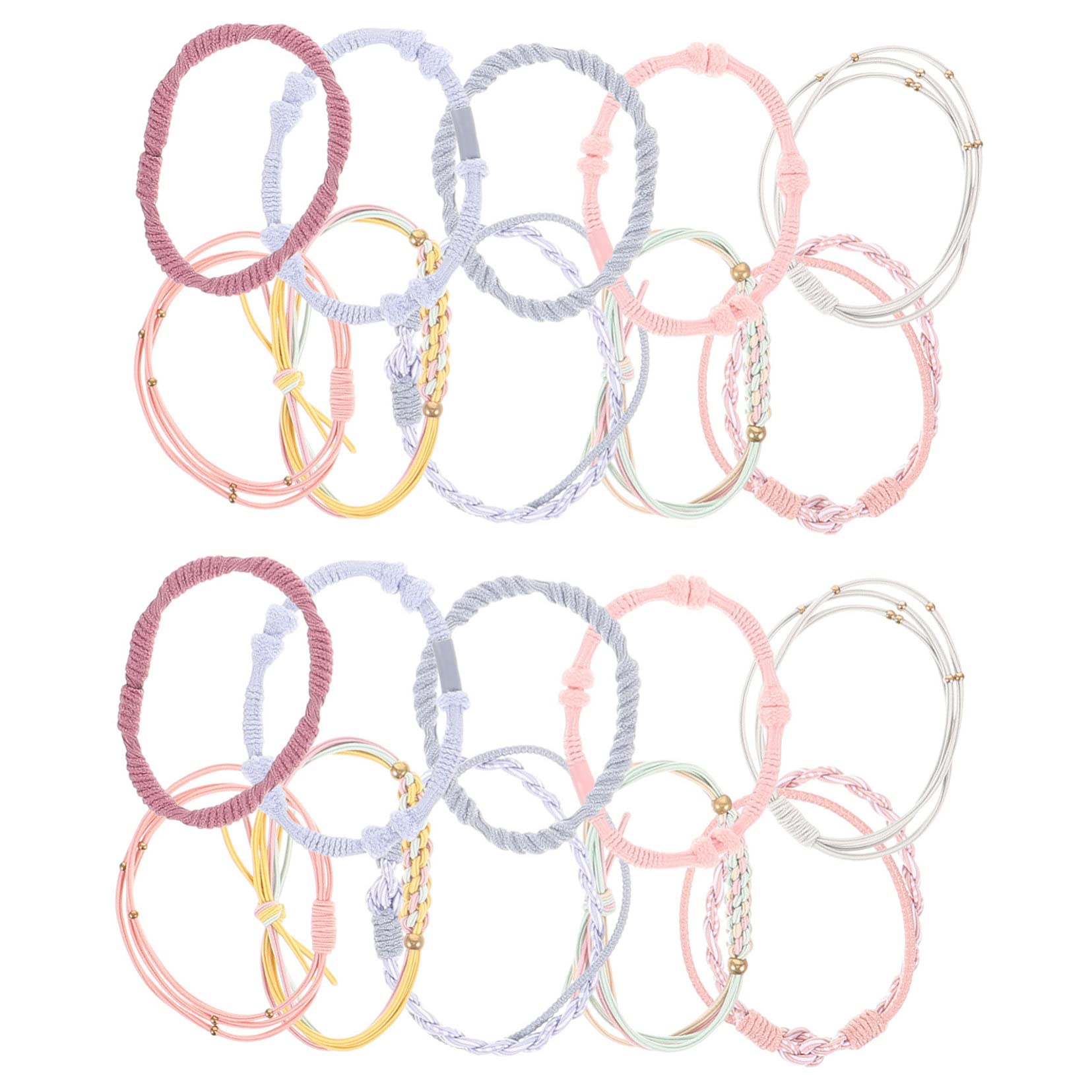 80 Piezas Conjunto De Diadema Lazos Para El Cabello Lazos Elásticos Para El Cabello Pulsera Joyería Para El Para Banda Para El Para El FRCOLOR