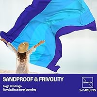 Vista 111 de Beach Blanket Oversized Extra Large 78" X 81",Waterproof Sandproof Beach Blanket 1-7 Adults Lightweight Durable for Travel Camping Hiking Picnic