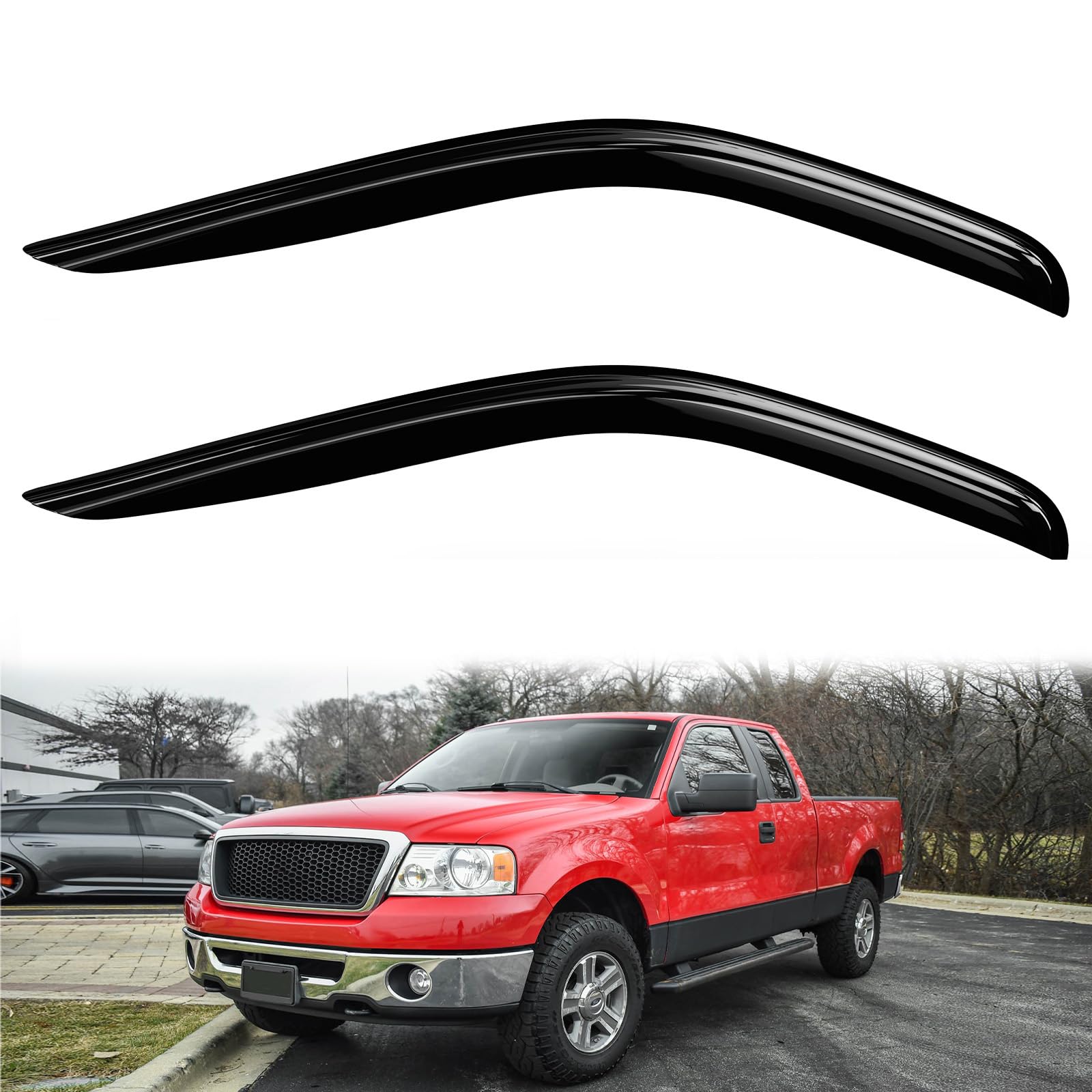 Window Visors Rain Guards for Ford F150 2004-2008 Window Vent Wind Deflectors Visors Shades for Ford F150 2005-2007 (2pcs)