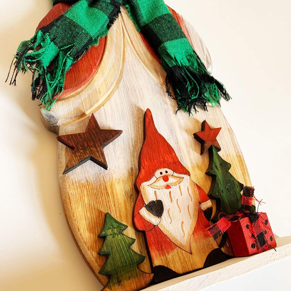 Yumor - Figura decorativa de madera para Navidad y invierno, diseño de muñeco de nieve de Navidad y decoración de invierno, diseño antiguo de mesa de mesa de centro de Navidad