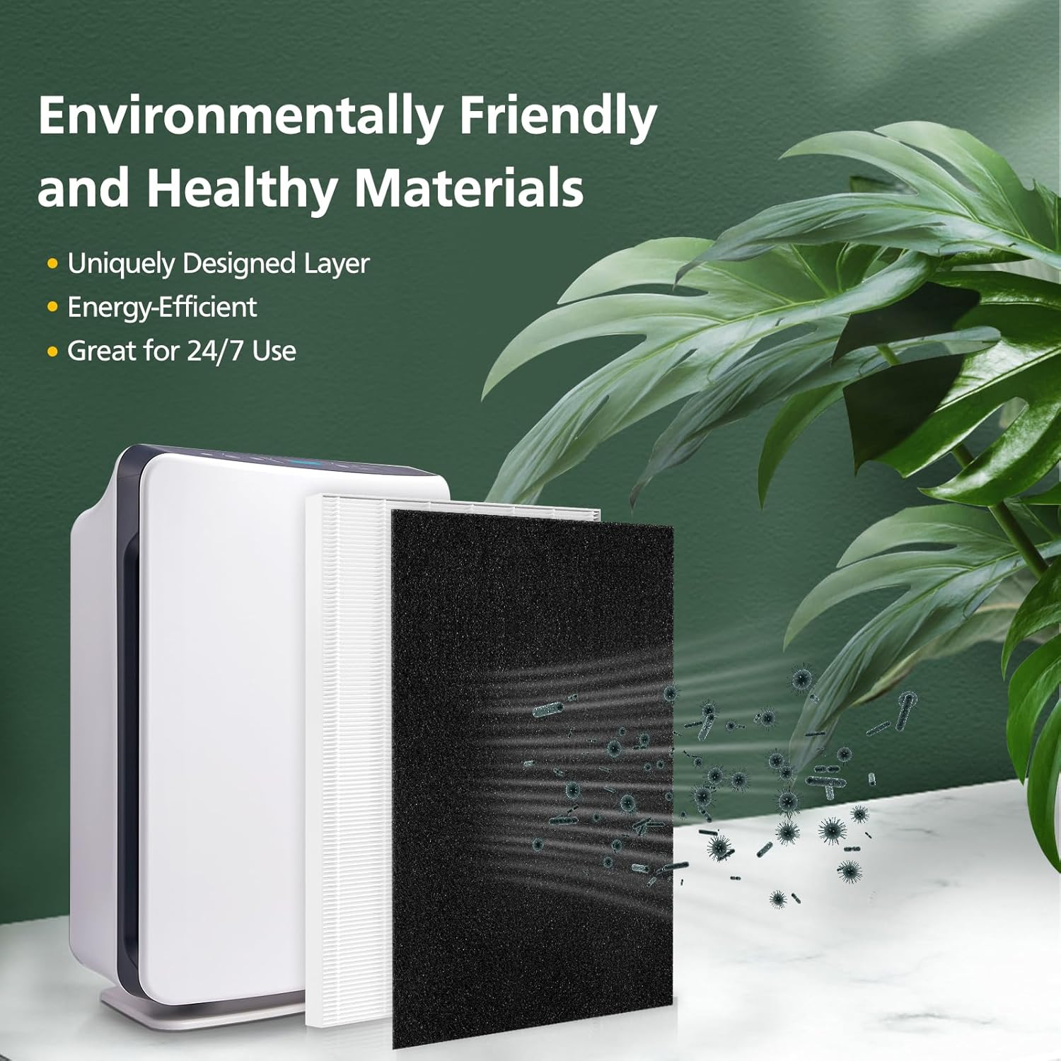 D480 Replacement Filter D4 Compatible with Winix D480 Air Purifier Part No. 1712-0100-00, Includes 1 HEPA and 4 Activated Carbon Filters (1+4) - Image 10