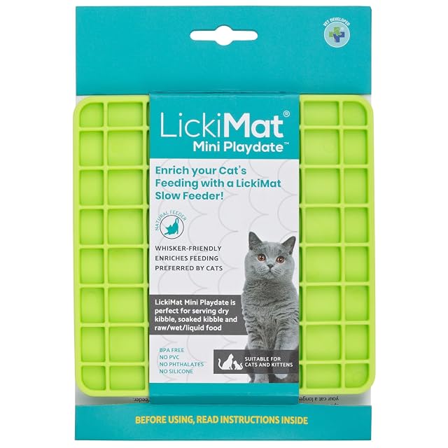 LickiMat Cat Mini Classic - Alimentación moderna para toda la familia felina, alimentación lenta, reduce…