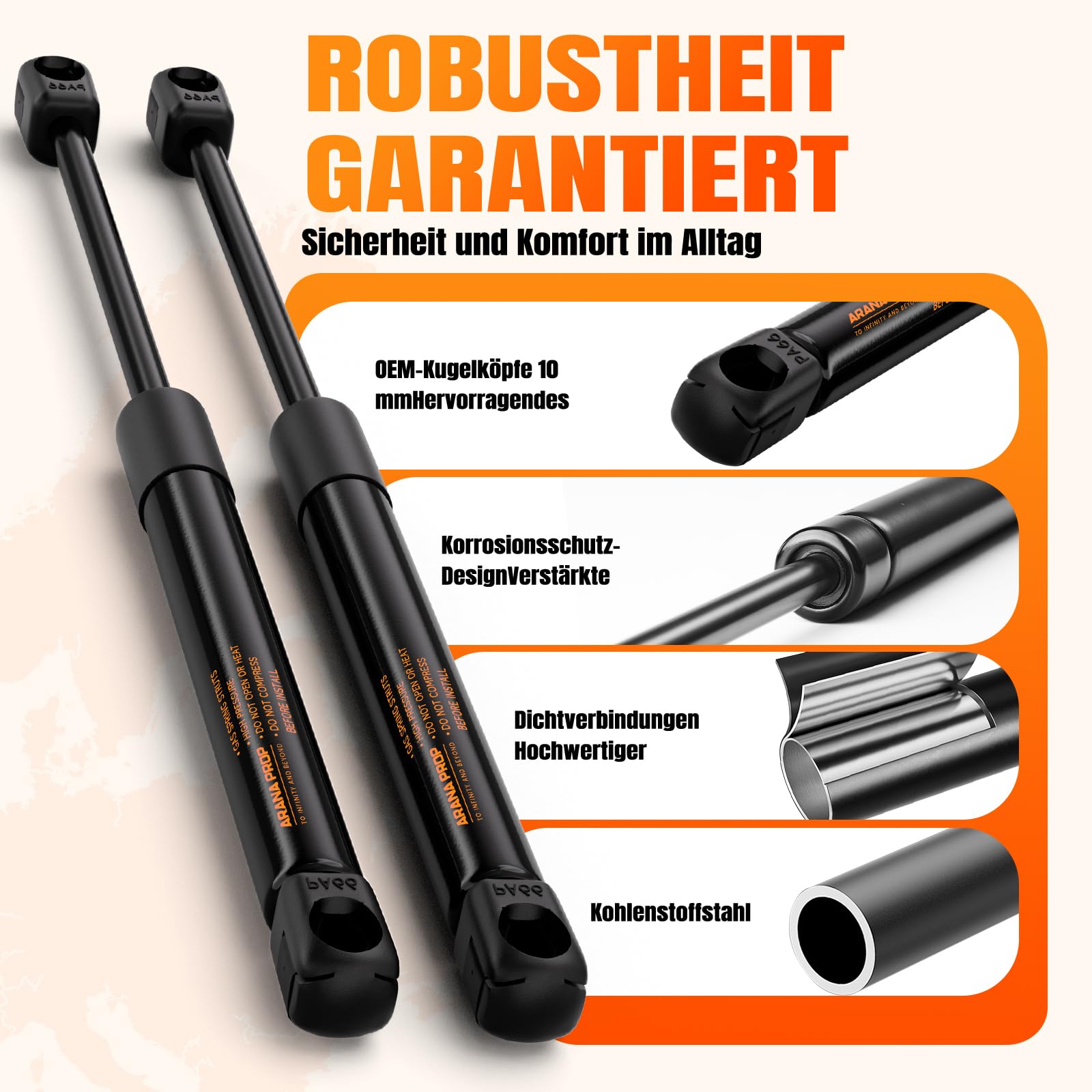 Heckklappendämpfer kompatibel mit VW Golf VI Mk6 5K Schrägheck (2008-2013) | 2x Kofferraum Dämpfer Heckklappe replace#5K6827550B, 5K6827550D