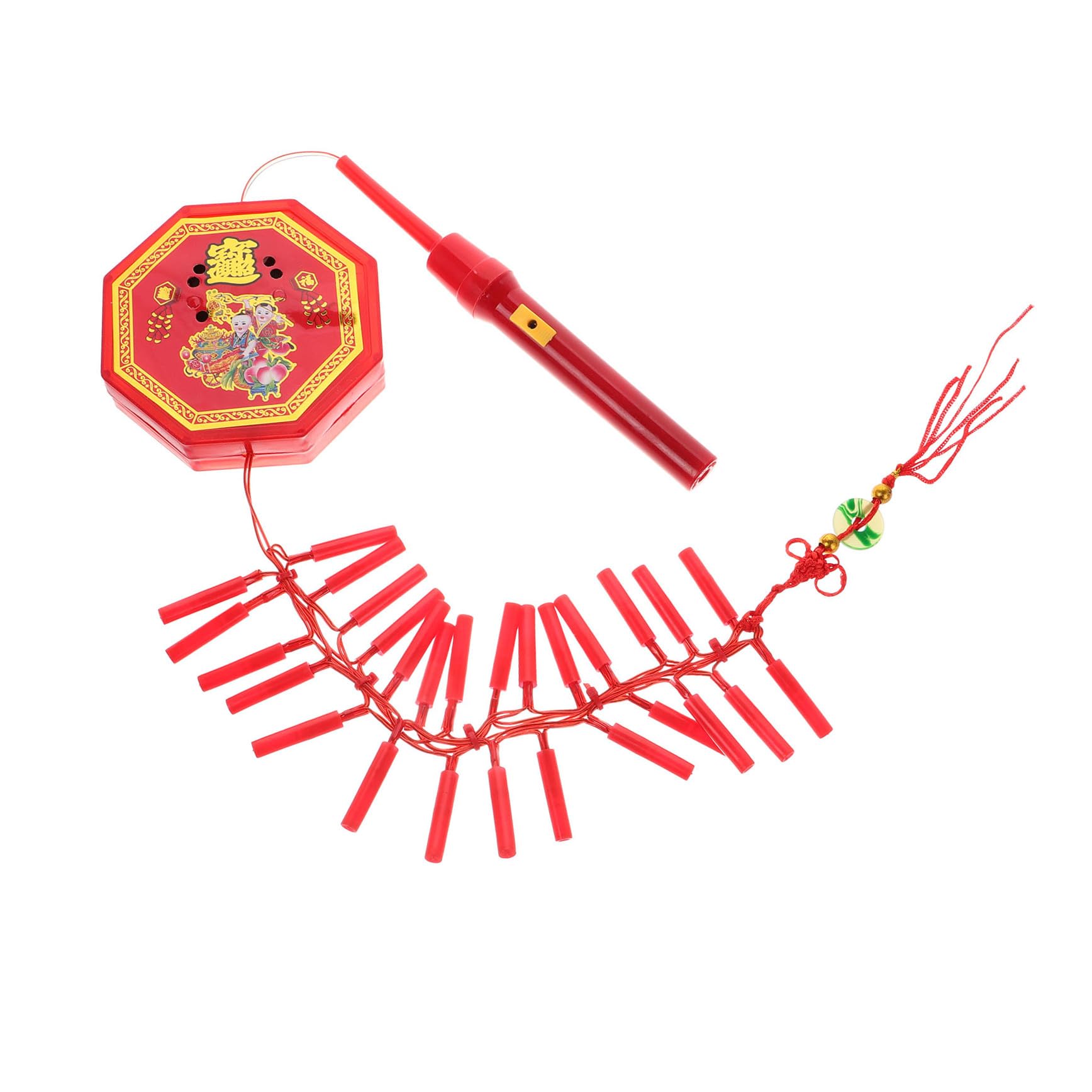 jojofuny 1 Pc Electronic LED Simulated with Sound Door String Spring Festival Hanging Decor Small Artificial Red Plastic Home Ornament