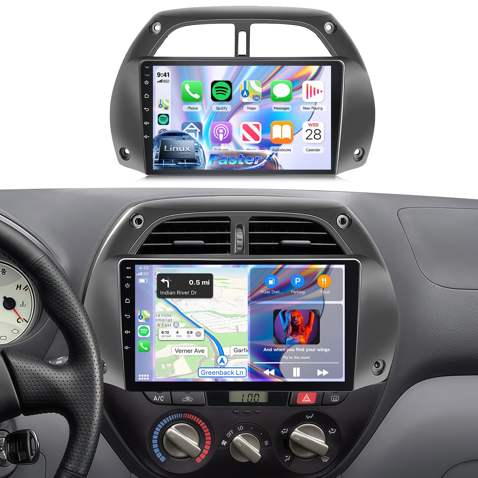 Linux Car Radio Upgrade for Toyota RAV4 2001-2006 Carplay Android Auto